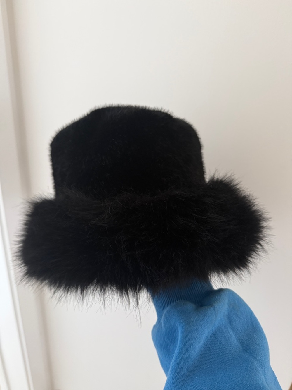 Black Russian Faux Fur Bucket Hat